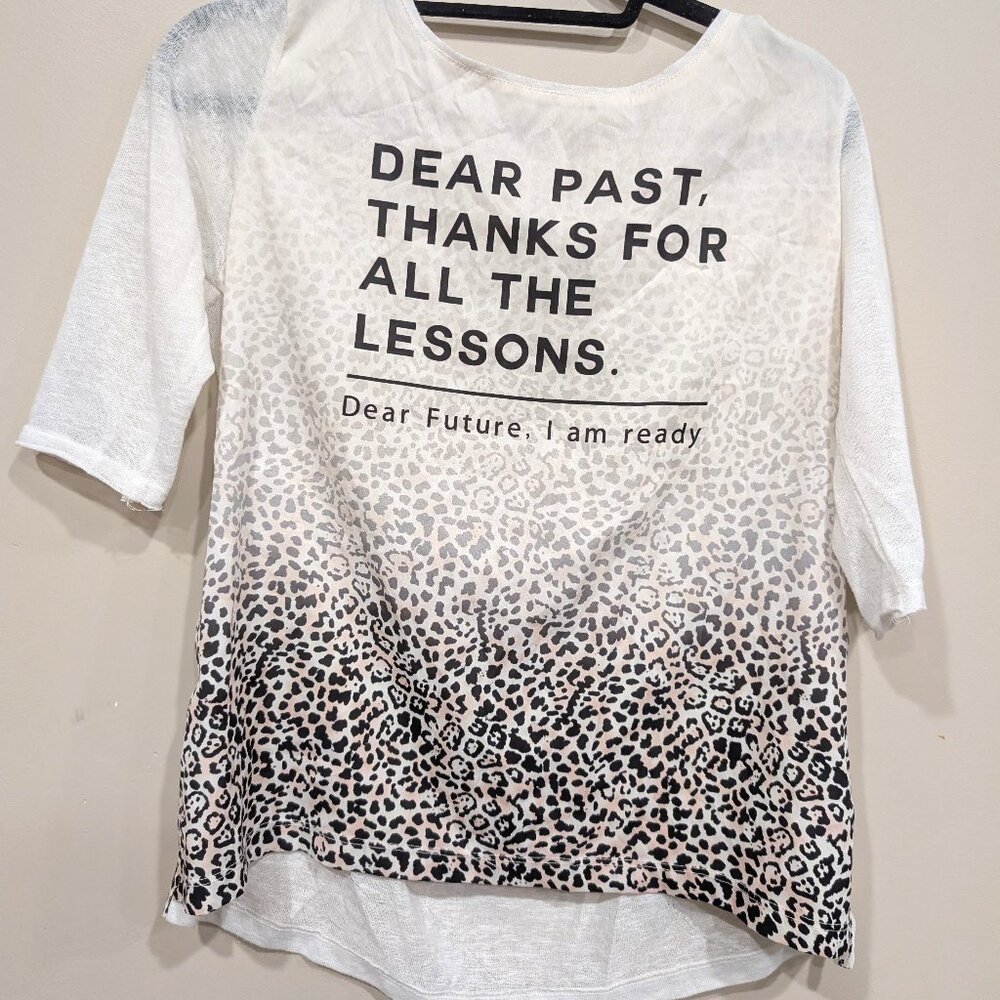 animal print tunic with caption - Ginger